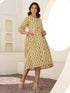 Cream Pure Cotton Floral Printed A-line Maternity Dress